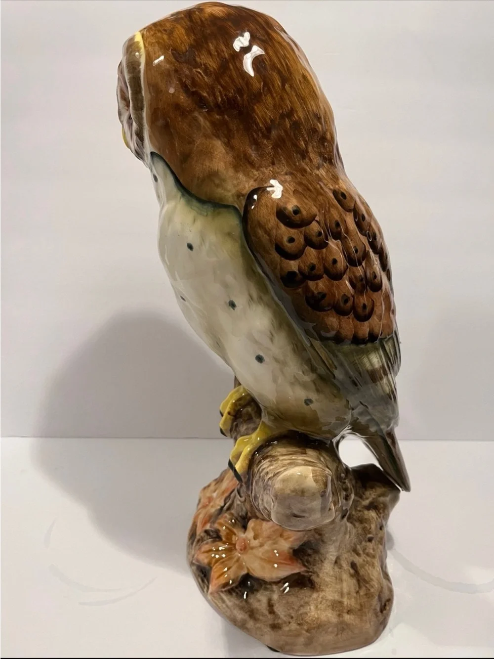 Vintage 16 1/2 tall! Ceramic Perched Owl Exceptional Condition! Tilso brand